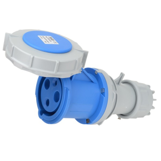 Tracon TICS-233 Spojovací průmyslová zásuvka, s přech.se zvýšeným krytím 63A, 250V, 2P+E, 6h, IP67