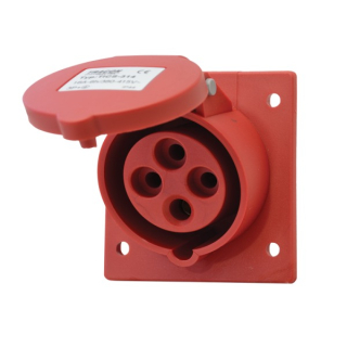 Tracon TICS-314 Vstavitelná průmyslová zásuvka šikmá 16A, 400V, 3P+E, 6h, IP44