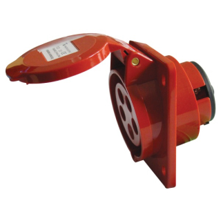 Tracon TICS-315 Vstavitelná průmyslová zásuvka šikmá 16A, 400V, 3P+N+E, 6h, IP44