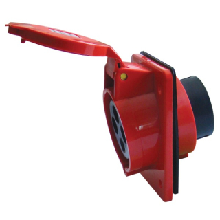 Tracon TICS-324 Vstavitelná průmyslová zásuvka šikmá 32A, 400V, 3P+E, 6h, IP44