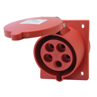 Tracon TICS-325 Vstavitelná průmyslová zásuvka šikmá 32A, 400V, 3P+N+E, 6h, IP44