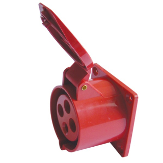 Tracon TICS-424 Vstavitelná průmyslová zásuvka rovná 32A, 400V, 3P+E, 6h, IP44