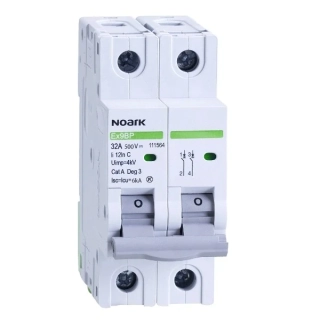 Noark 111564 Ex9BP 2P DC500V C32 DC jistič 6 kA pro PV aplikace, char.C, 32 A, 500 V DC, 2pól