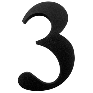 Domovní číslo popisné 3 na zateplenou fasádu barva černá, výška 170 mm