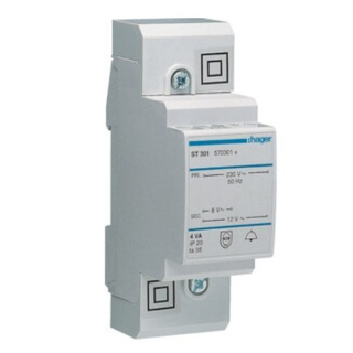 HAGER ST301 Zvonkový transformátorek 230V/8V- 0,5A 12V- 0,33A (AC)