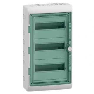 SCHNEIDER 13435 Kaedra Plastová rozvodnice, montáž na omítku, IP65, 3 řady, 36 modulů