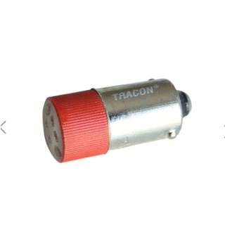 Tracon NYGL-ACDC230R Led žárovka, červená 230V AC/DC, Ba9s