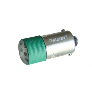 Tracon NYGL-ACDC230G Led žárovka, zelená 230V AC/DC, Ba9s