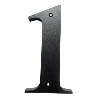 Domovní číslo popisné 1 na zeď, vrata, sloupky s dírami pro vruty barva černá, výška 170 mm