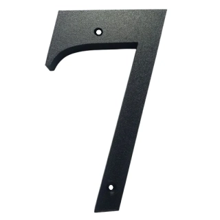 Domovní číslo popisné 7 na zeď, vrata, sloupky s dírami pro vruty barva černá, výška 170 mm