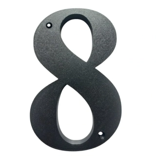 Domovní číslo popisné 8 na zeď, vrata, sloupky s dírami pro vruty barva černá, výška 170 mm