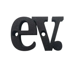 Malá značka Evidenční číslo  k domovním číslům popisným na zeď, vrata, sloupky s dírami pro vruty barva černá, výška 45 mm