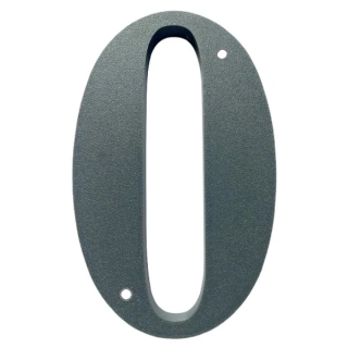 Domovní číslo popisné 0 na zeď, vrata, sloupky s dírami pro vruty barva antracit, výška 170 mm