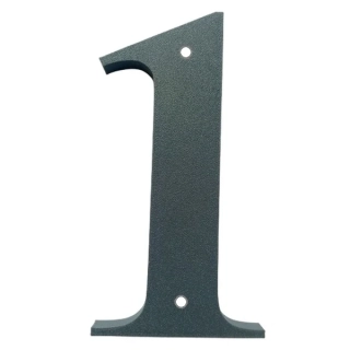 Domovní číslo popisné 1 na zeď, vrata, sloupky s dírami pro vruty barva antracit, výška 170 mm
