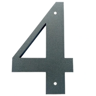 Domovní číslo popisné 4 na zeď, vrata, sloupky s dírami pro vruty barva antracit, výška 170 mm