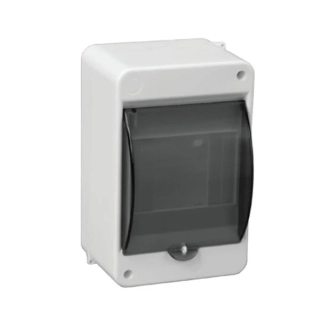 Kryt jističů SEZ S-4 D bílý s transparentními dvířky pro 4 moduly