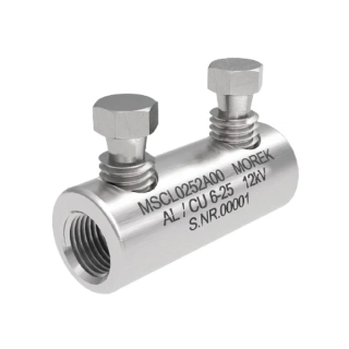 MOREK MSCL0252A00 Kabelová trhací spojka MSCL25 Al/Cu 6-25mm2, 2x Al šroub, 12kV