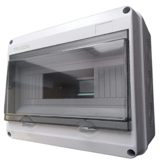 Tracon EDFKIP65U121 Rozvodnice nástěnná venkovní IP65, 12M, šedá