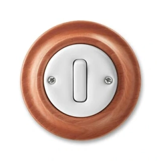ABB Decento tlačítko č.6/0 bílá/přírodní buk porcelán 3559K-C86345 52 se svorkou N