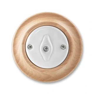 ABB Decento vypínač č.7 otočný bílá/přírodní buk 3560K-C07345 50 porcelán
