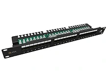 SOLARIX 24000030 SX24L-5E-UTP-BK-N 19" patch panel 24 x RJ45 CAT5E UTP s vyvazovací lištou 1U