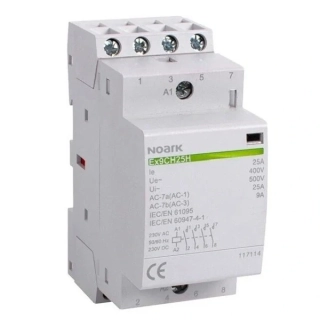 NOARK 117129 Ex9CH25H 31 230V AC/DC Tichý instalační stykač, 25A, 230V AC/DC, 3 zapínací + 1 vypínací kontakty