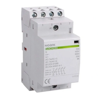 NOARK 117104 Ex9CH25H 30 230V AC/DC Tichý instalační stykač, 25A, 230V AC/DC, 3 zapínací kontakty