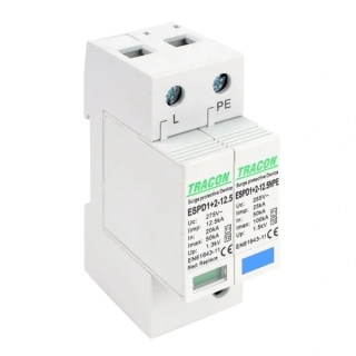 Tracon ESPD1+2-12.5-1+1P Svodič přepětí AC, typ T1+T2odnímatelný modul