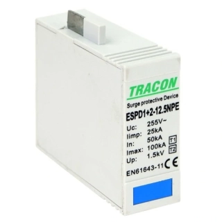 Tracon ESPD1+2-12.5NPEO Svodič přepětí AC, typ T1+T2, 12.5 NPE vložka