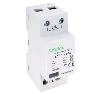 Tracon ESPD1+2-50-1P Svodič přepětí AC, typ T1+T2neodnímatelný modul