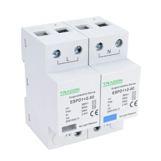 Tracon ESPD1+2-50-2P Svodič přepětí AC, typ T1+T2neodnímatelný modul
