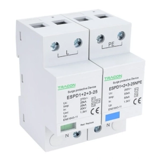 Tracon ESPD1+2+3-25-1+1P Svodič přepětí AC, typ T1+T2+T3,neodnímatelný modul