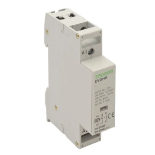 Tracon EVOHK2-25V Modulární stykač, 230V, 50Hz, 1 Mod, 1×NO+1×NC, AC1/AC7a, 25A