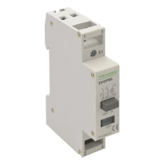 Tracon EVOPBL Modulární tlačítko s kontrolkou, 230V, 50Hz, 1NO+1NC, LED, Ith:16A, AC-14, Ie:6A