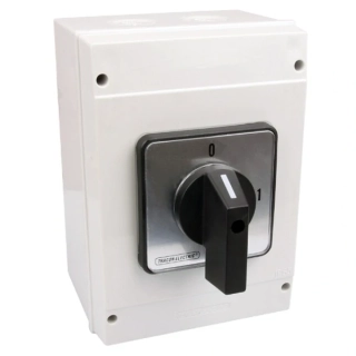 Vačkový vypínač, ON-OFF Tracon TK-129/4T65 400V, 50Hz, 125A, 4P, 30kW, 88×88mm, 90°, IP65