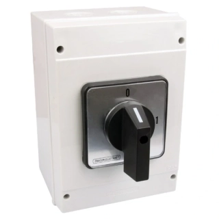 Vačkový vypínač, ON-OFF Tracon TK-169/3T65 400V, 50Hz, 160A, 3P, 37kW, 88×88mm, 90°, IP65