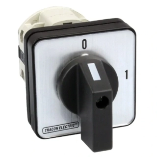 Vačkový vypínač, ON-OFF Tracon TK-209/3 400V, 50Hz, 20A, 3P, 5,5kW, 48×48mm, 90°