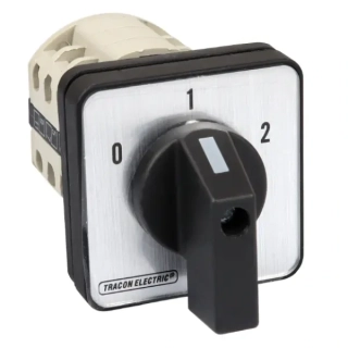 Vačkový přepínač, 0-1-2 Tracon TKB-126/3 400V, 50Hz, 125A, 2×3P, 30kW, 88×88mm, 60°