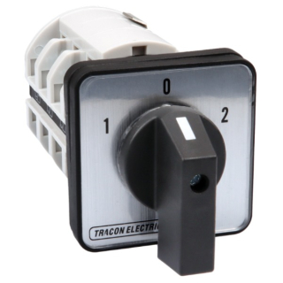Reverzační vačkový přepínač motoru, 1-0-2 Tracon TKM-20/N 400V, 50Hz, 20A, 5,5kW, 48×48mm