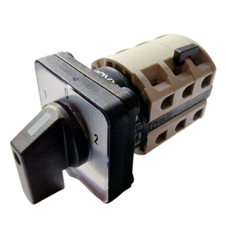 Reverzační vačkový přepínač motoru, 1-0-2 Tracon TKM-25/N 400V, 50Hz, 25A, 7,5kW, 48×48mm