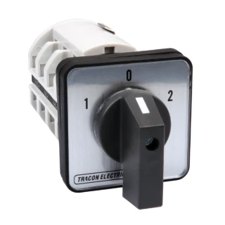 Reverzační vačkový přepínač motoru, 1-0-2 Tracon TKM-32/N 400V, 50Hz, 32A, 11kW, 64×64mm,