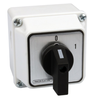 Krabicový vačkový vypínač motoru, ON-OFF Tracon TKM-63/QT 400V, 50Hz, 63A, 18,5kW, 64×64mm, IP44