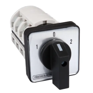 Vačkový přepínač, 1-0-2 Tracon TKV-126/3 400V, 50Hz, 125A, 2×3P, 30kW, 88×88mm, 60°
