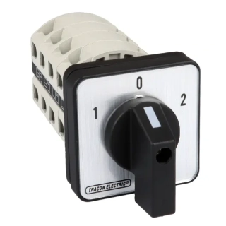 Vačkový přepínač, 1-0-2 Tracon TKV-326/4 400V, 50Hz, 32A, 2×4P, 11kW, 64×64mm, 60°