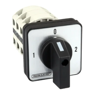 Vačkový přepínač, 1-0-2 Tracon TKV-639/3 400V, 50Hz, 63A, 2×3P, 18,5kW, 64×64mm, 90°