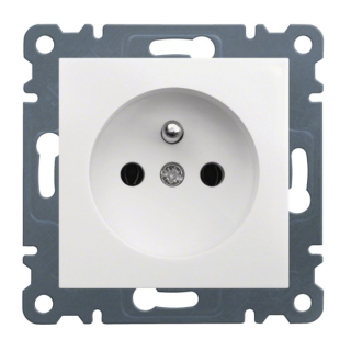 HAGER WL1020 Lumina Zásuvka se zemnícím kolíkem, bílá lesk