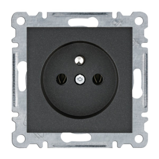 HAGER WL1023 Lumina Zásuvka se zemnícím kolíkem, černá mat