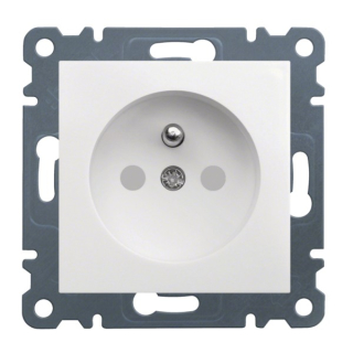 HAGER WL1040 Zásuvka 2P+E s clonkami - bílá