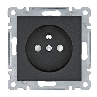 HAGER WL1043 Zásuvka 2P+E s clonkami - černá mat