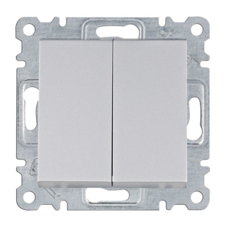 HAGER WL0052 Lumina Přepínač střídavý dvojitý, řazení 6+6 (5b), stříbrná mat